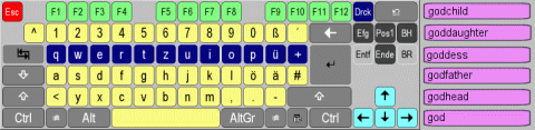 Example for an OSK with prediction list