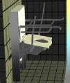 toilet with vertical bars