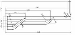 technical drawing of safety handle