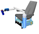 movement of a seat and a robot arm